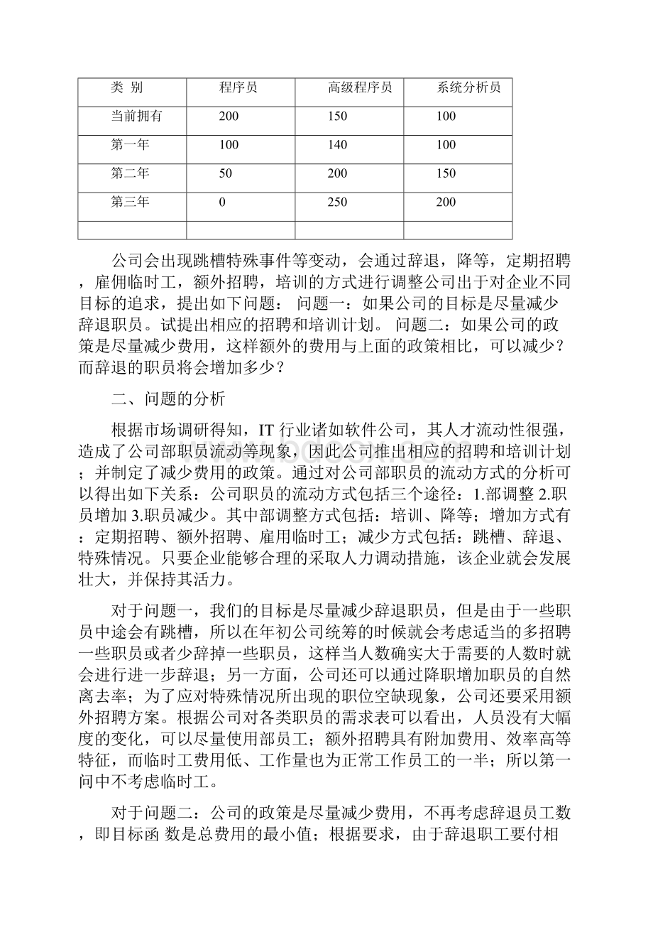 人力资源问题的数学模型Word格式文档下载.docx_第2页