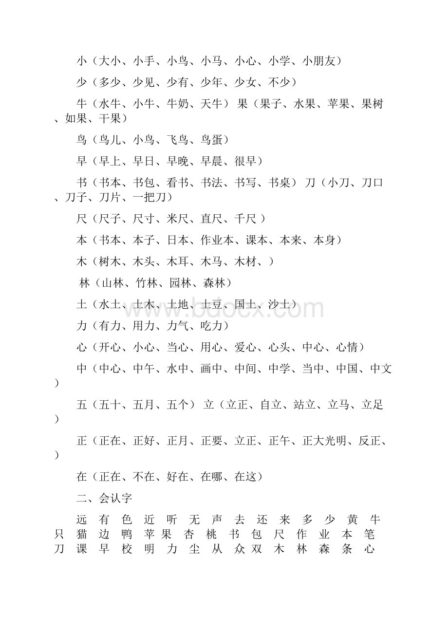 小学一年级各单元生字词及拼音复习.docx_第3页