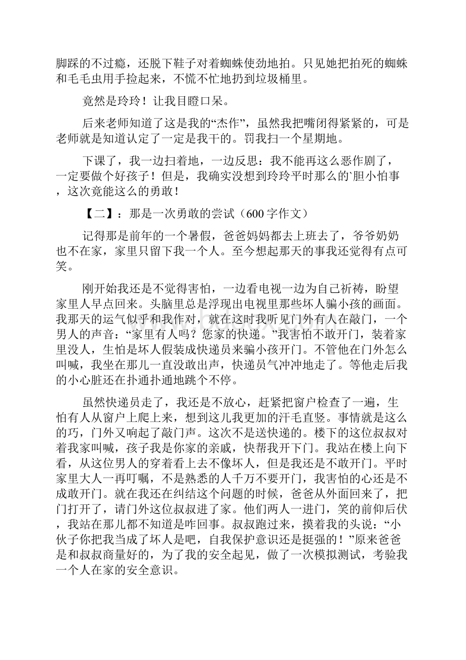 以勇敢为主题的作文600字Word文档格式.docx_第2页