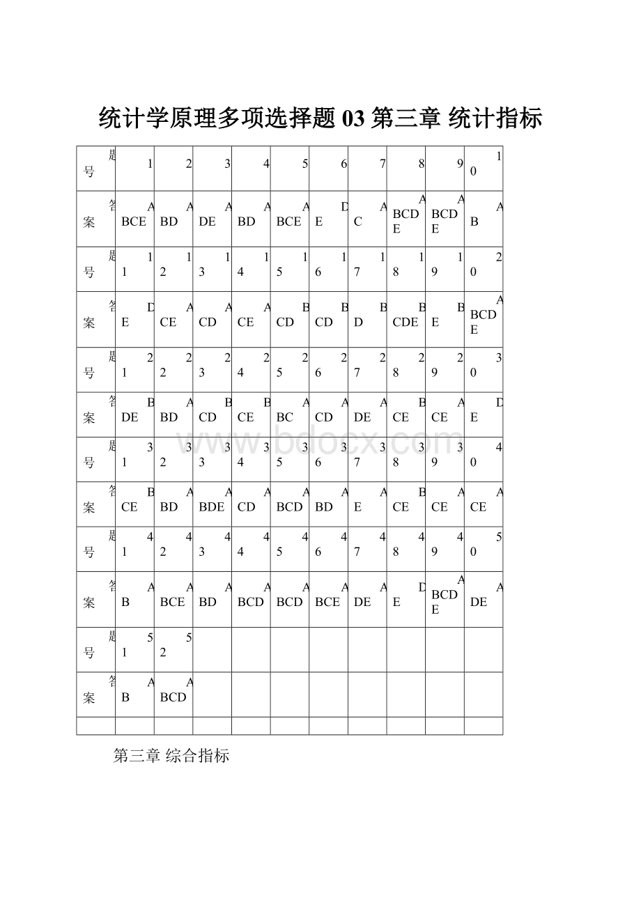 统计学原理多项选择题03第三章 统计指标Word格式文档下载.docx_第1页