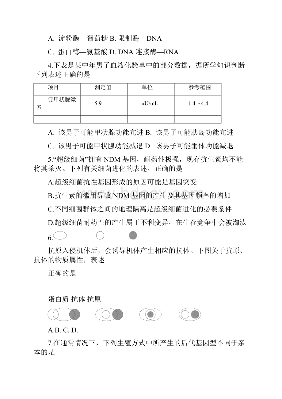 届杨浦区高考生物二模Word文档格式.docx_第2页