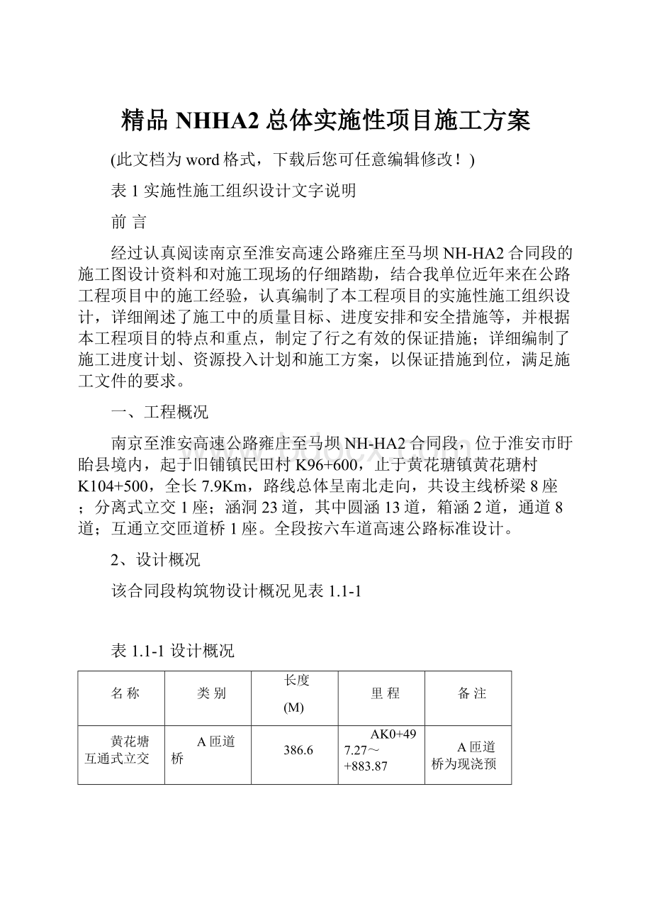 精品NHHA2总体实施性项目施工方案Word格式文档下载.docx_第1页