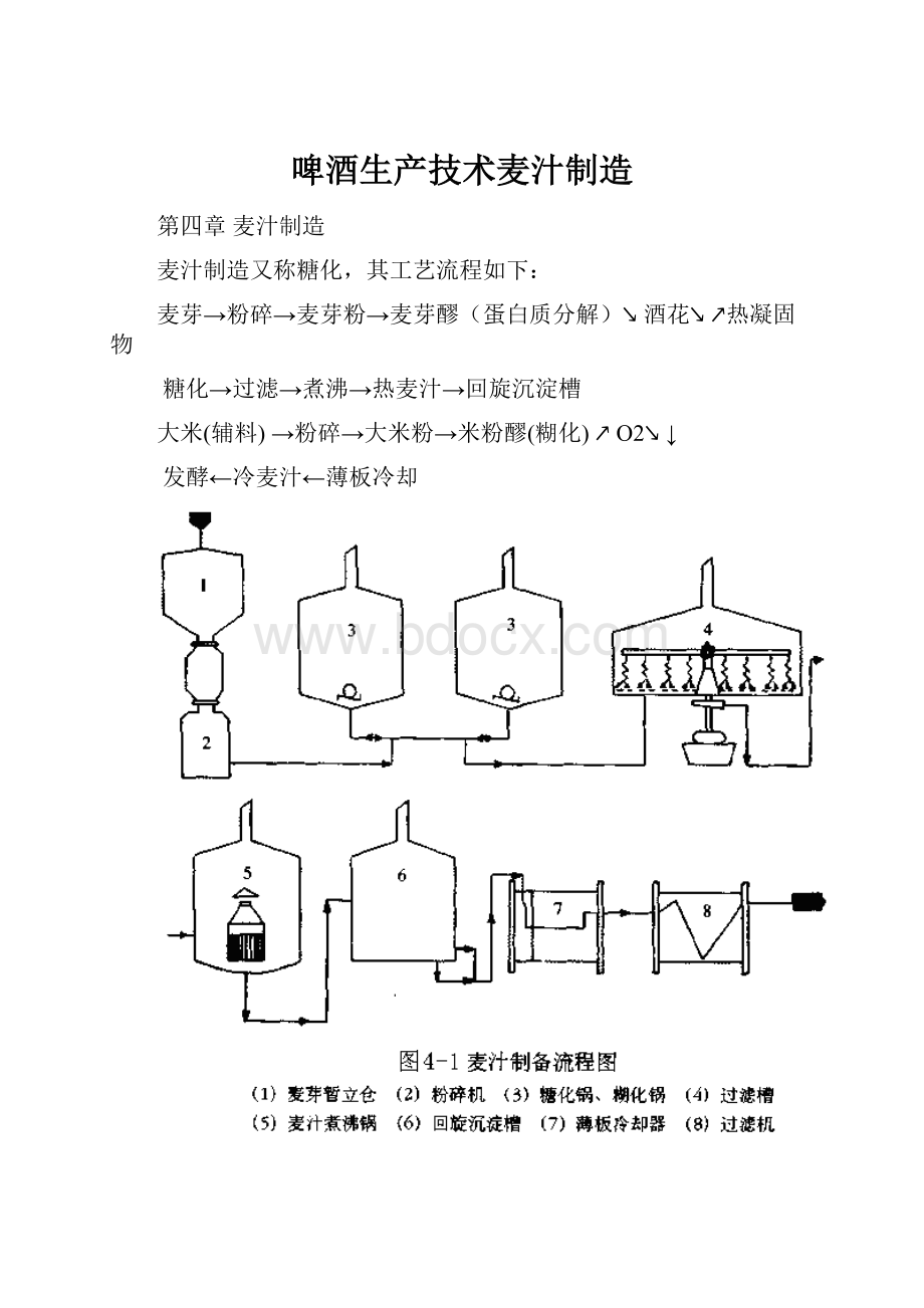 啤酒生产技术麦汁制造文档格式.docx