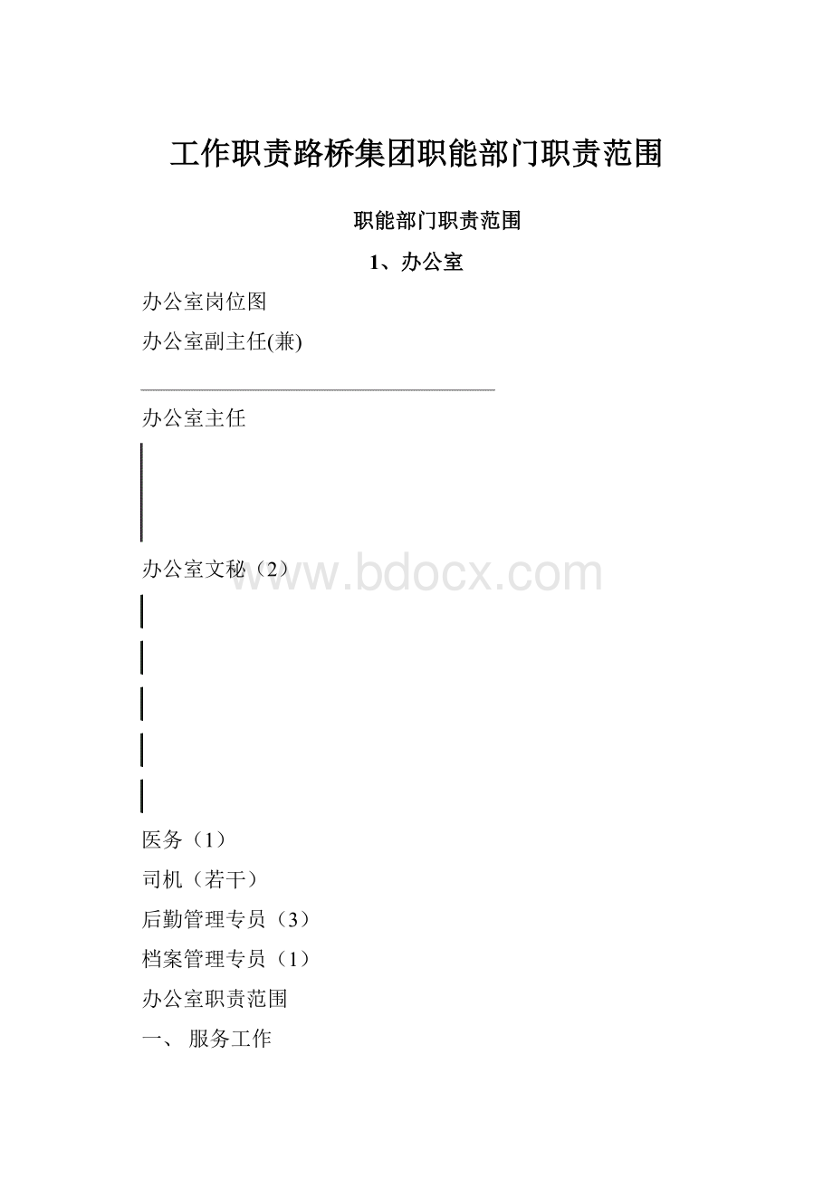 工作职责路桥集团职能部门职责范围.docx