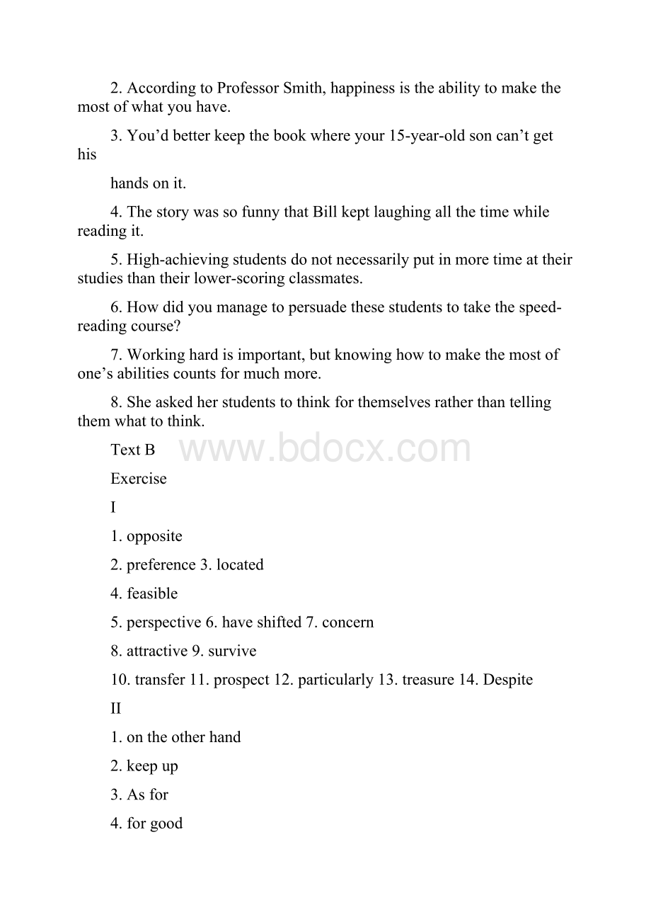 整理版21世纪大学英语读写教程第一册课后答案.docx_第3页