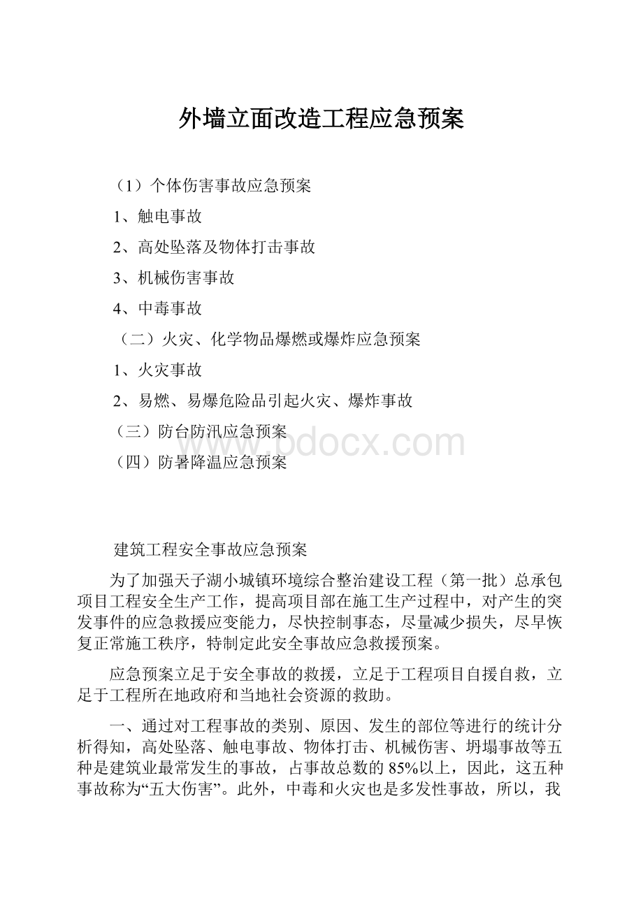 外墙立面改造工程应急预案.docx_第1页