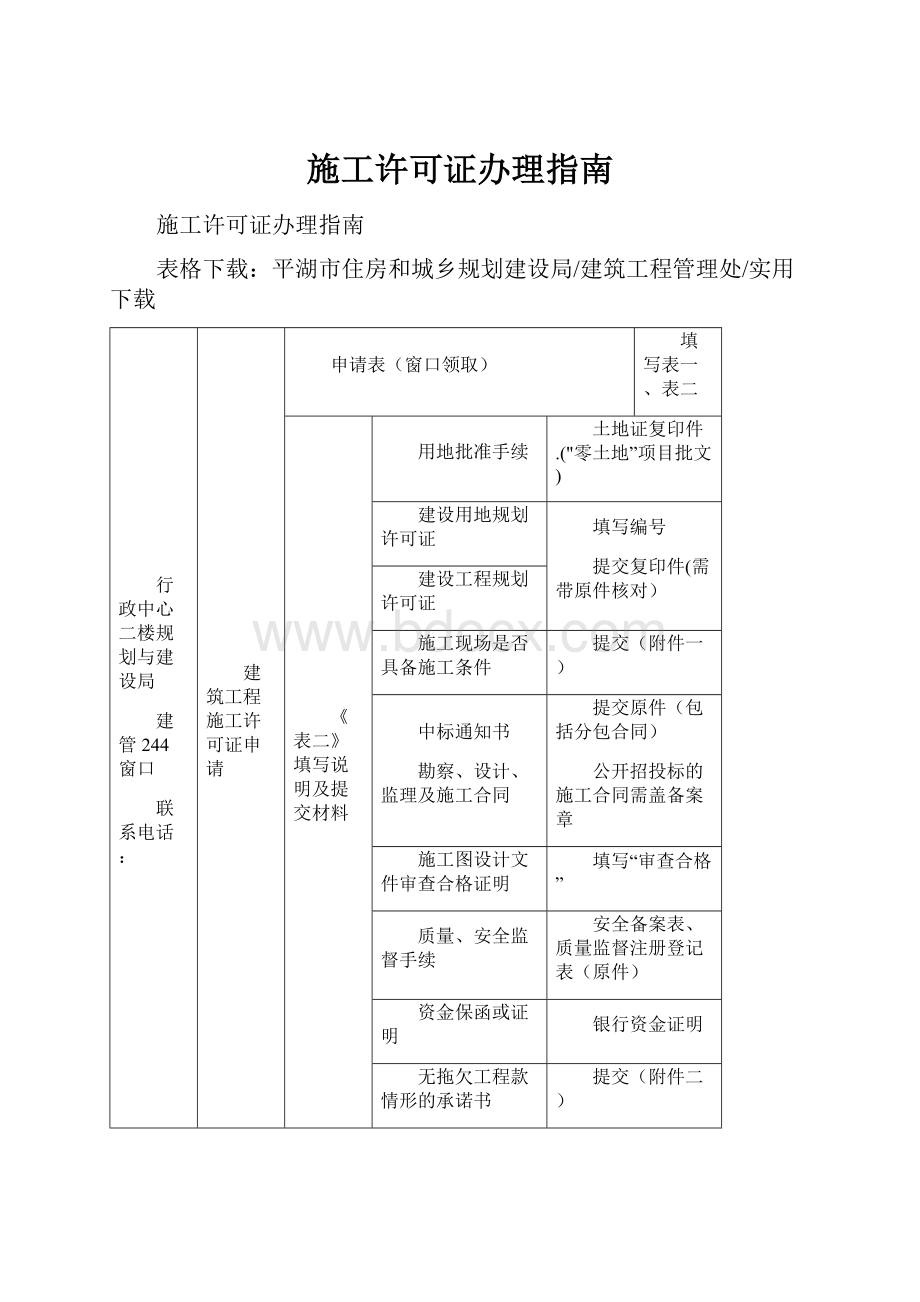 施工许可证办理指南Word格式文档下载.docx_第1页