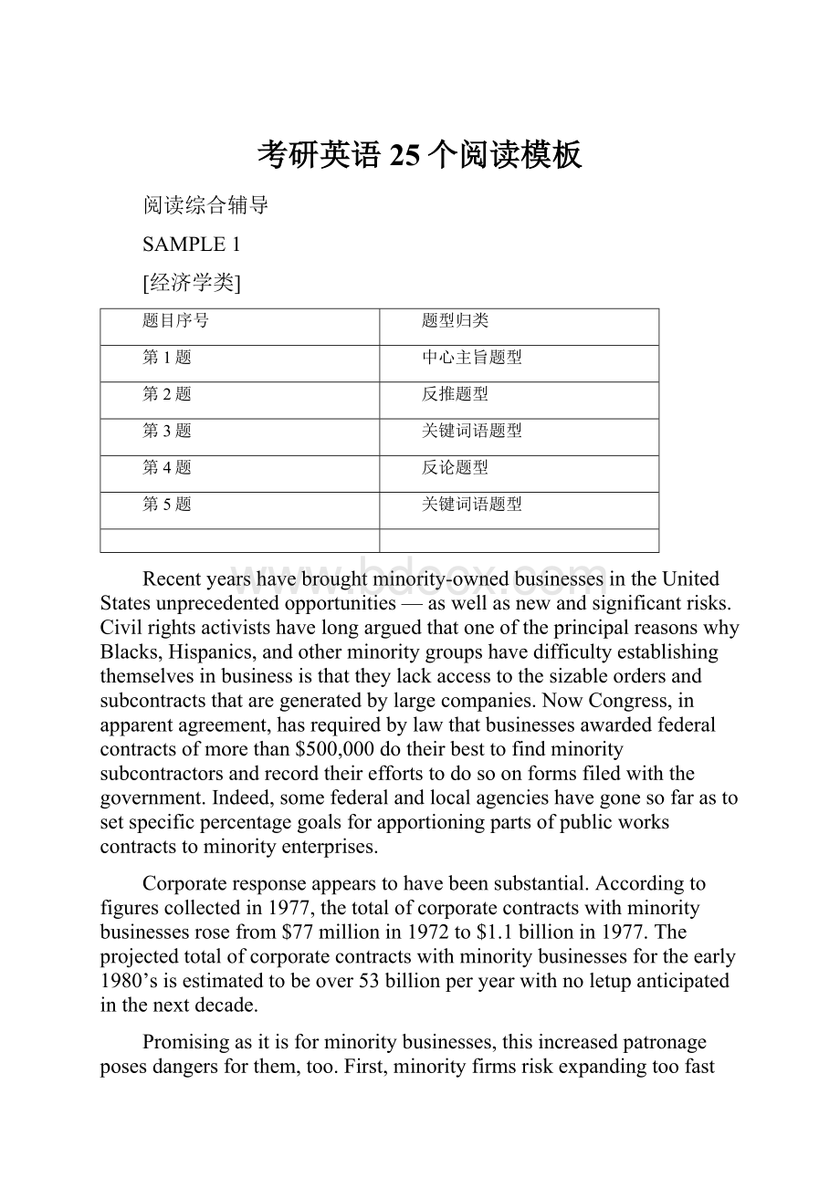 考研英语25个阅读模板.docx