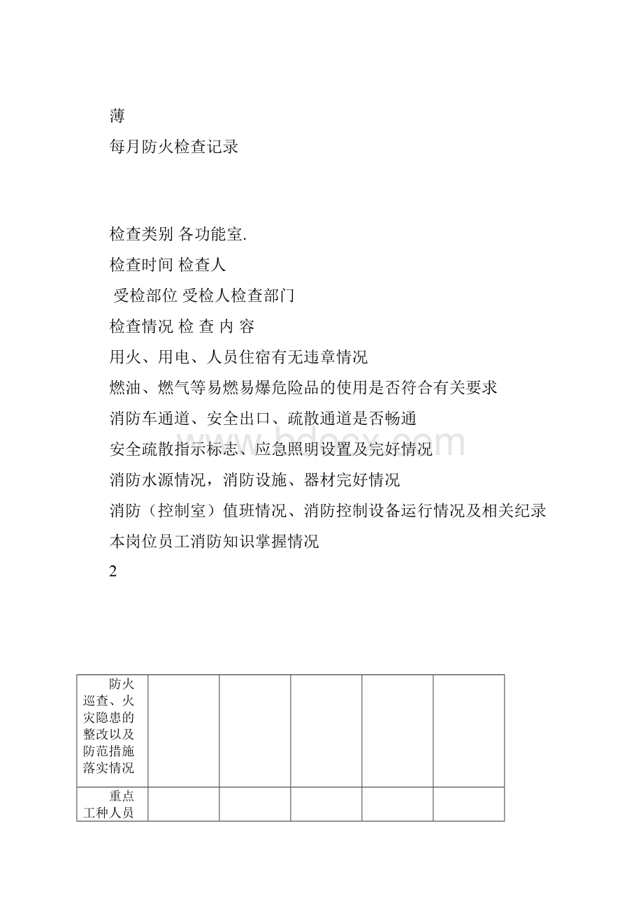 消防检查记录表范本.docx_第3页