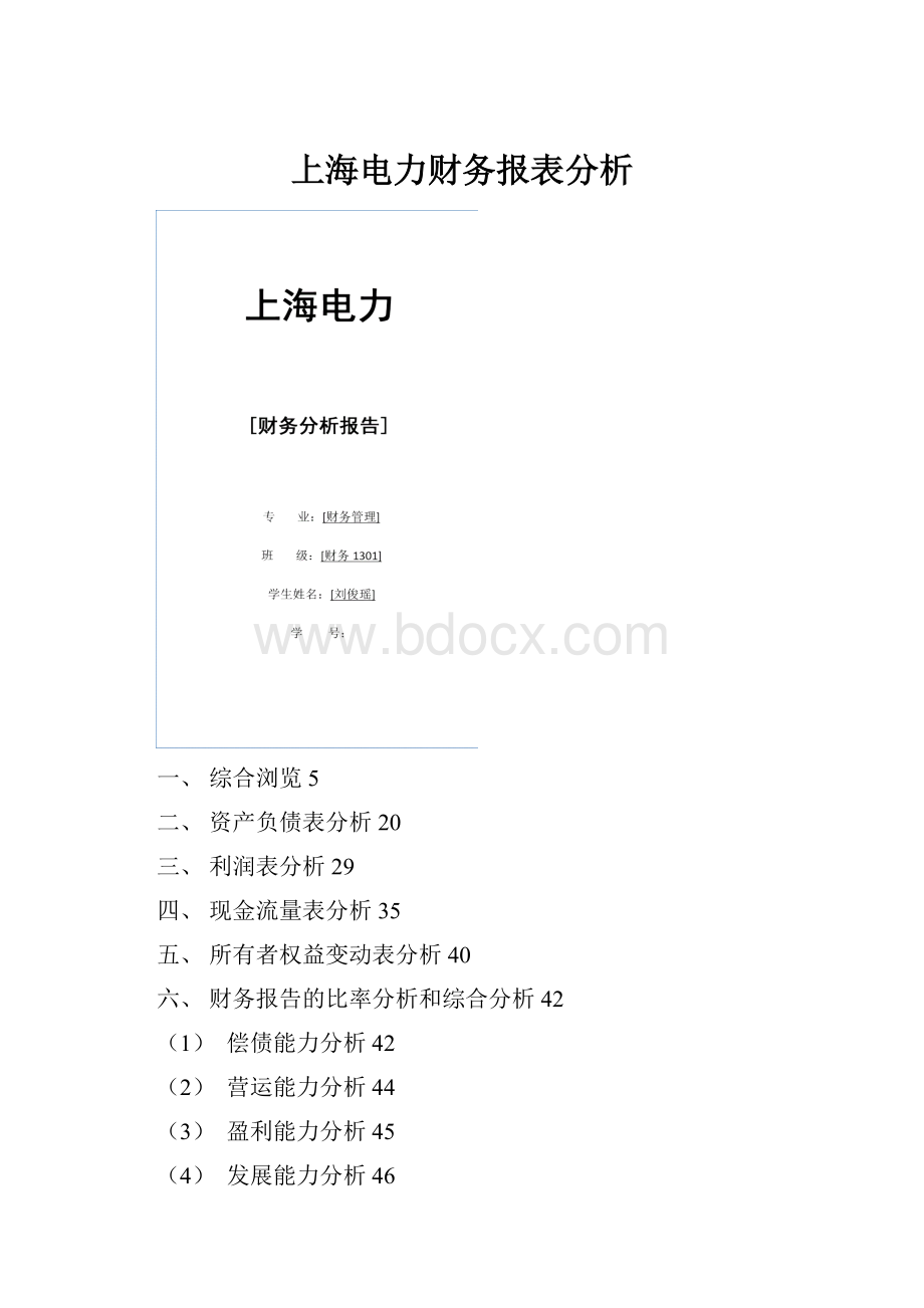 上海电力财务报表分析.docx_第1页