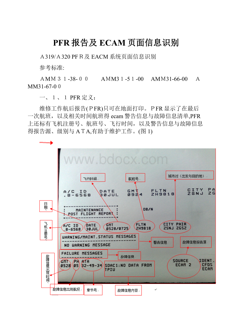 PFR报告及ECAM页面信息识别.docx