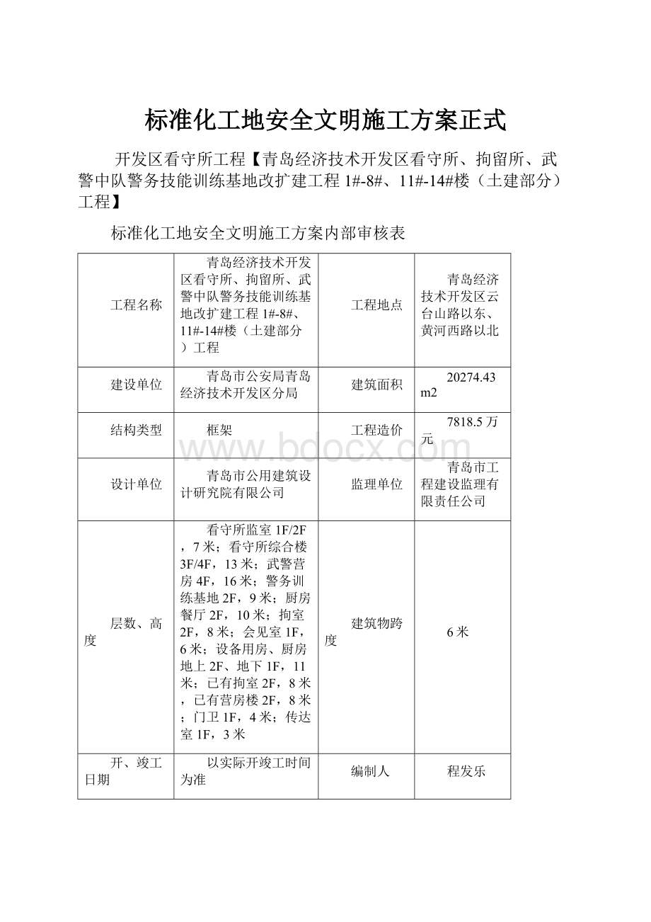 标准化工地安全文明施工方案正式.docx