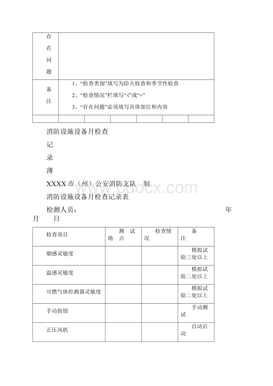 防火检查巡查记录表Word文档格式.docx_第2页