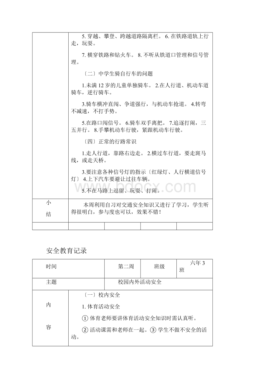 班级安全教育记录Word文件下载.docx_第3页