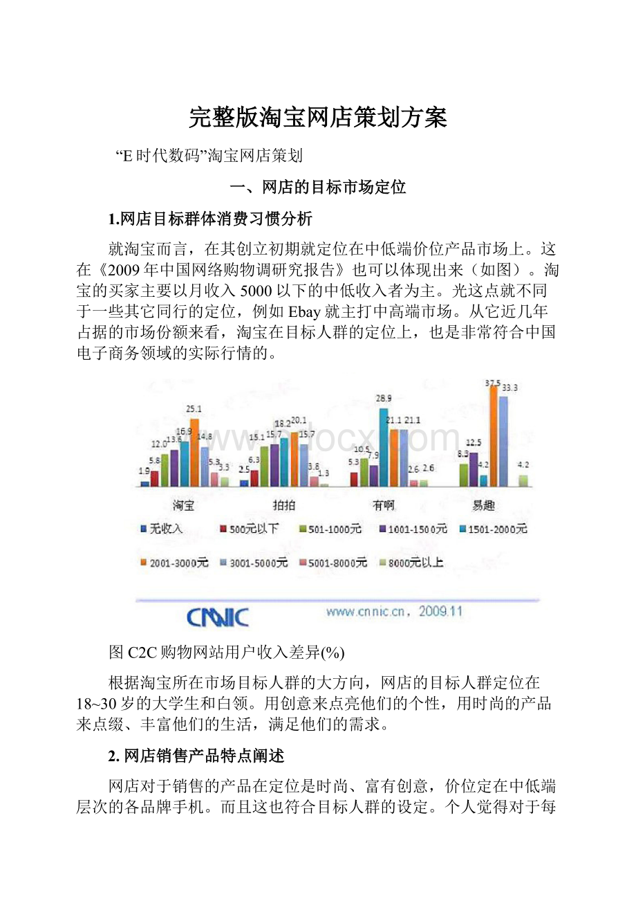 完整版淘宝网店策划方案.docx_第1页