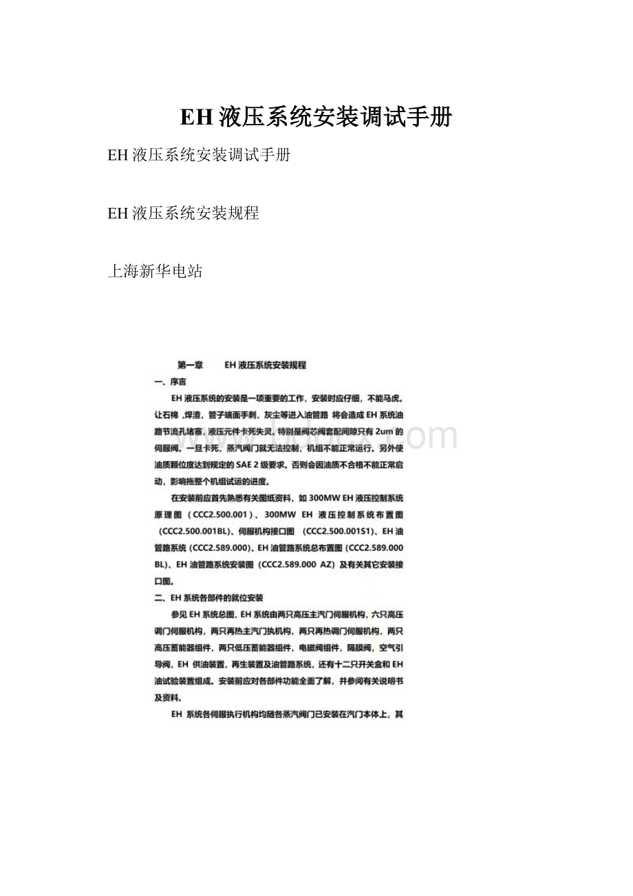 EH液压系统安装调试手册Word格式文档下载.docx_第1页