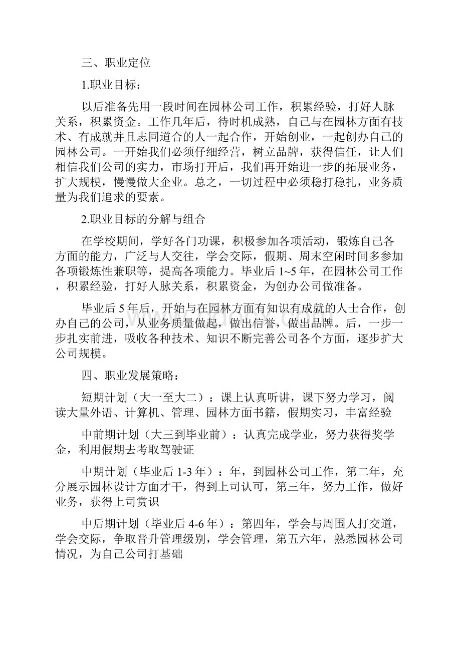 园艺大学生职业规划书.docx_第3页