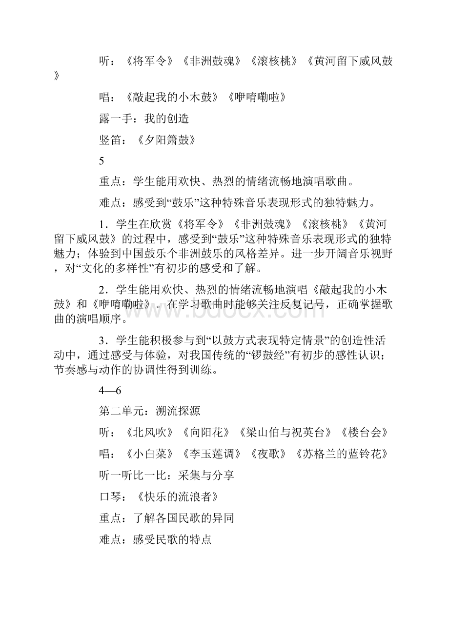 学年度第二学期小学六年级音乐教学计划文档格式.docx_第3页