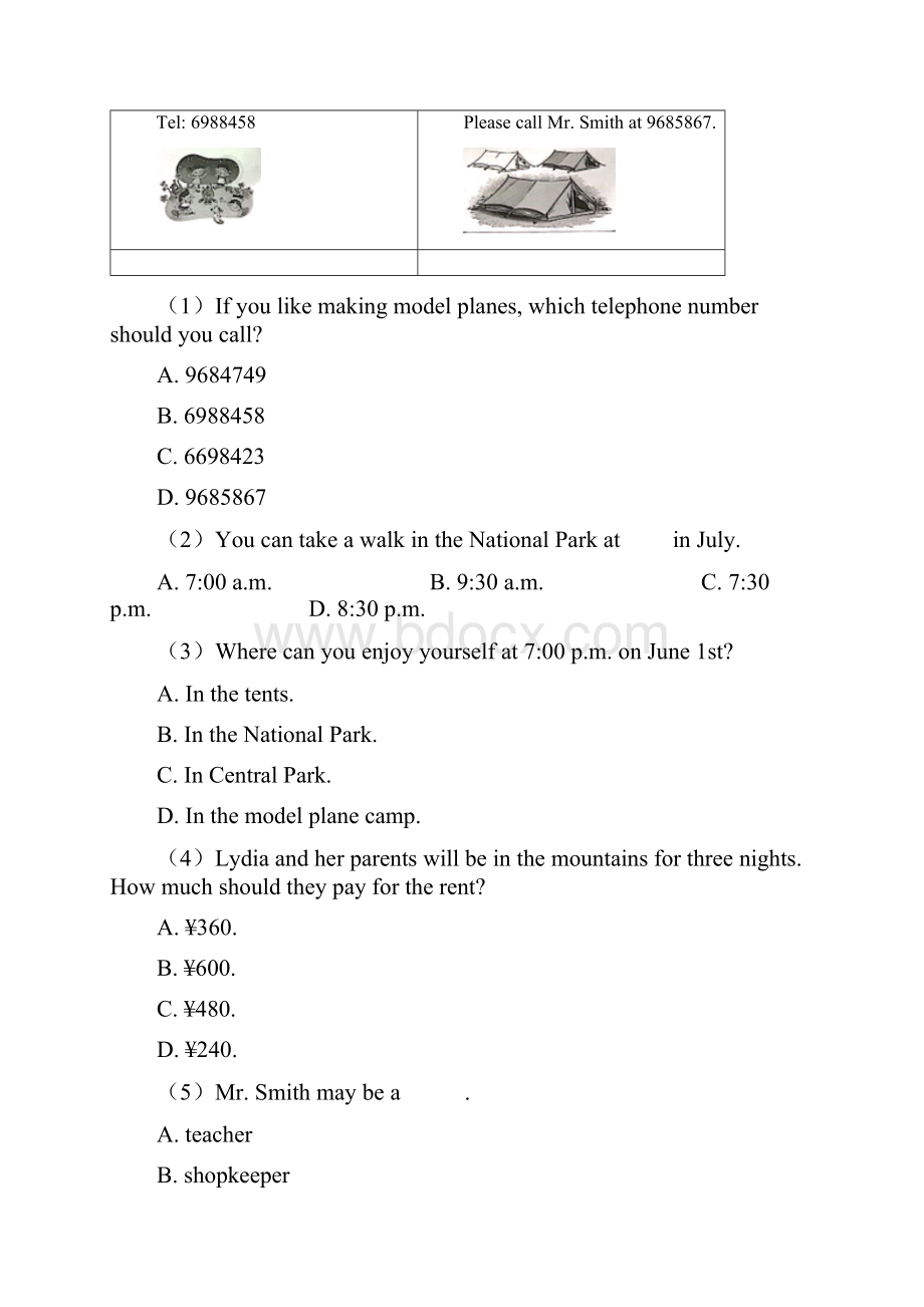 丹东小学六年级英语阅读理解含答案详细解析Word格式文档下载.docx_第3页