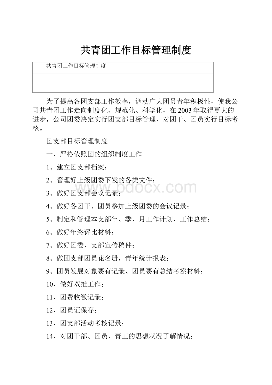 共青团工作目标管理制度Word格式文档下载.docx_第1页