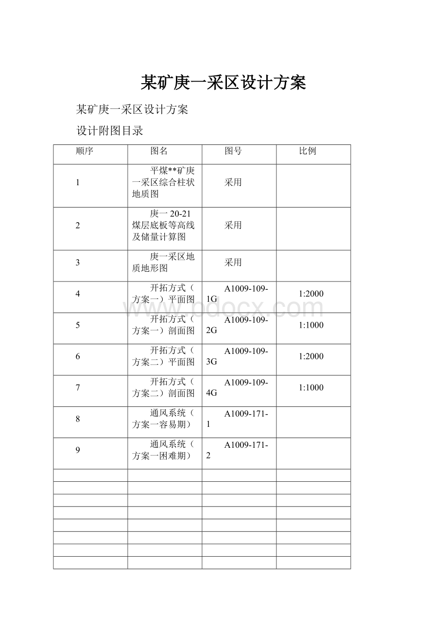 某矿庚一采区设计方案.docx_第1页