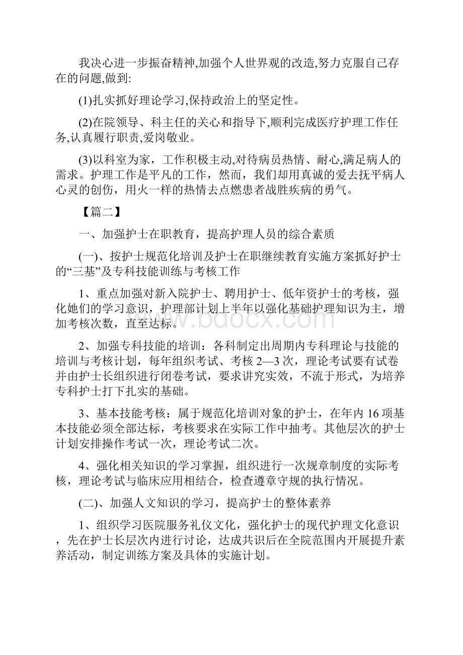 护士年度工作计划与护士年度工作计划书范文汇编doc.docx_第2页