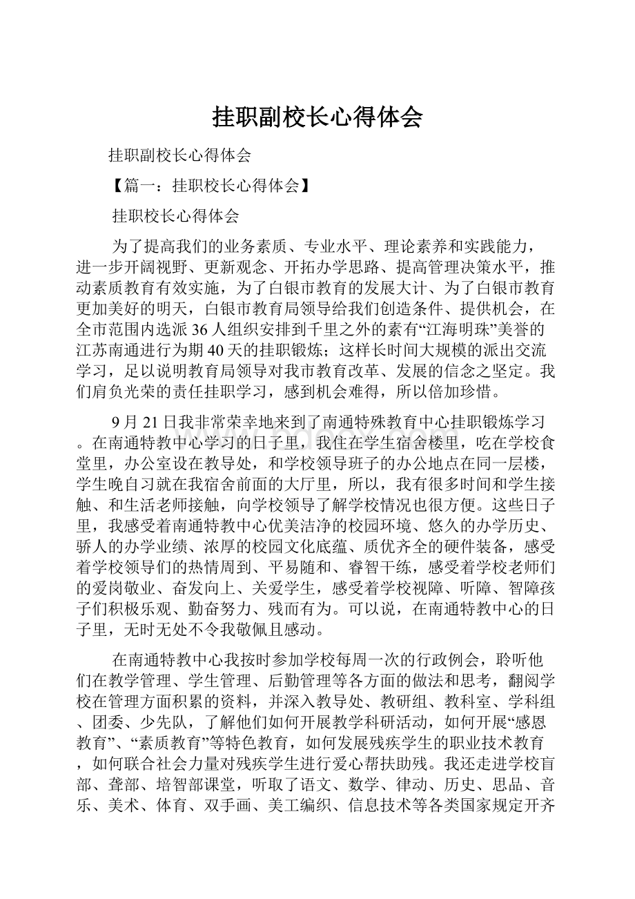 挂职副校长心得体会.docx_第1页