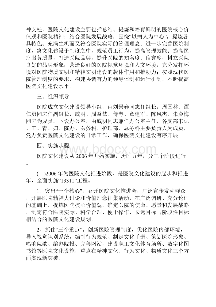 中西医结合医院医院文化建设实施方案Word下载.docx_第2页