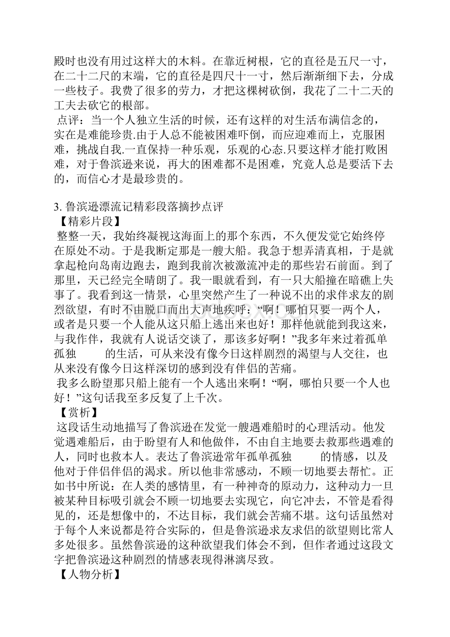 鲁滨逊漂流记摘抄评语.docx_第2页