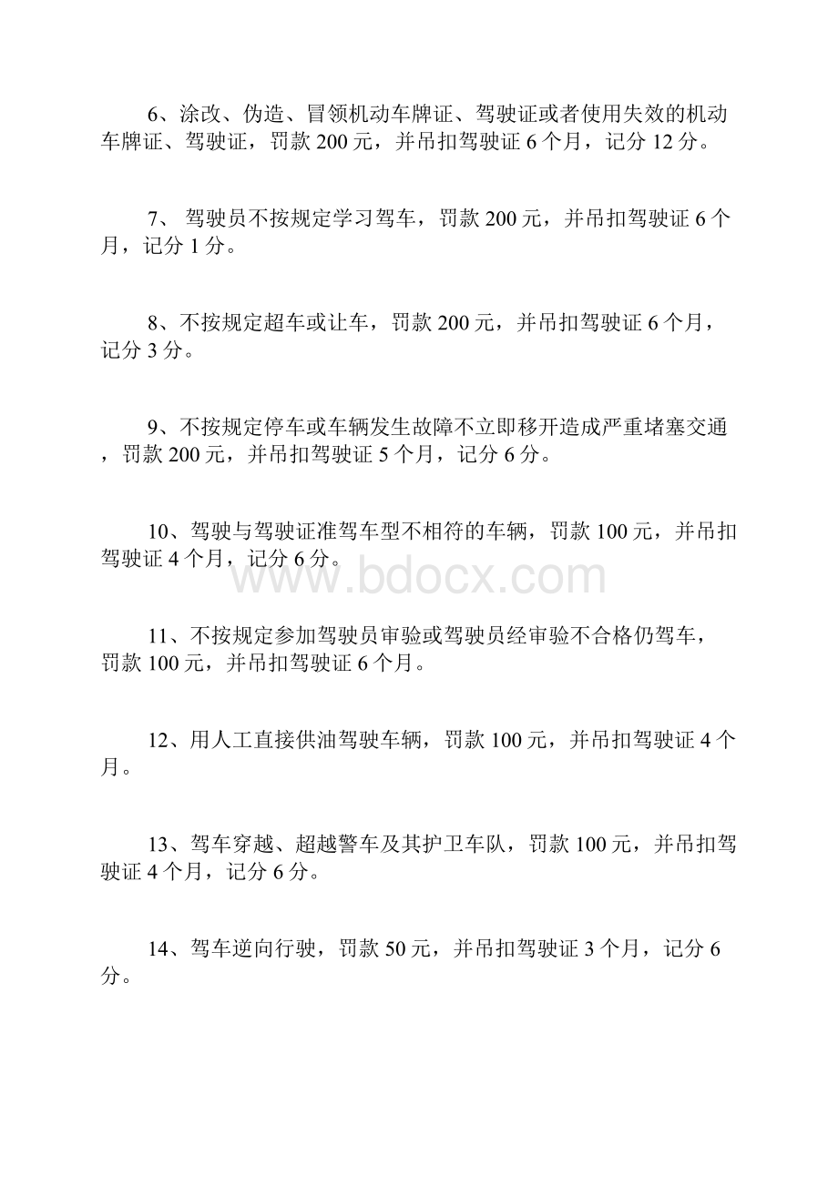 违反交通制度处罚范文交通处罚条例.docx_第2页