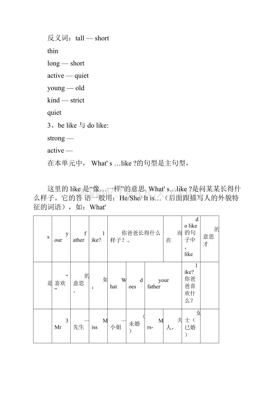 人教版五年级上册英语知识点归纳与同步练习.docx_第3页