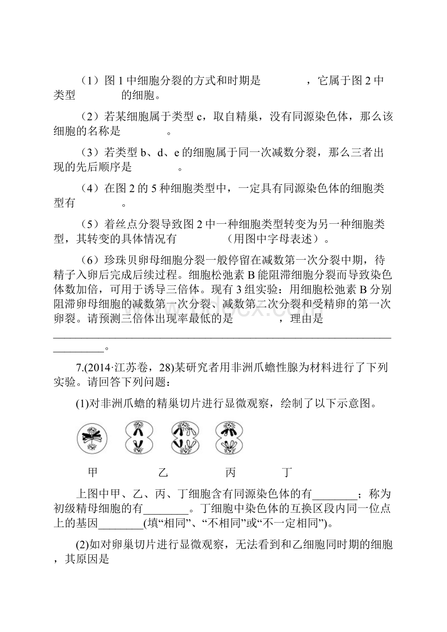 版《三年高考两年模拟》生物汇编专题专题八 遗传的细胞基础Word文档下载推荐.docx_第3页