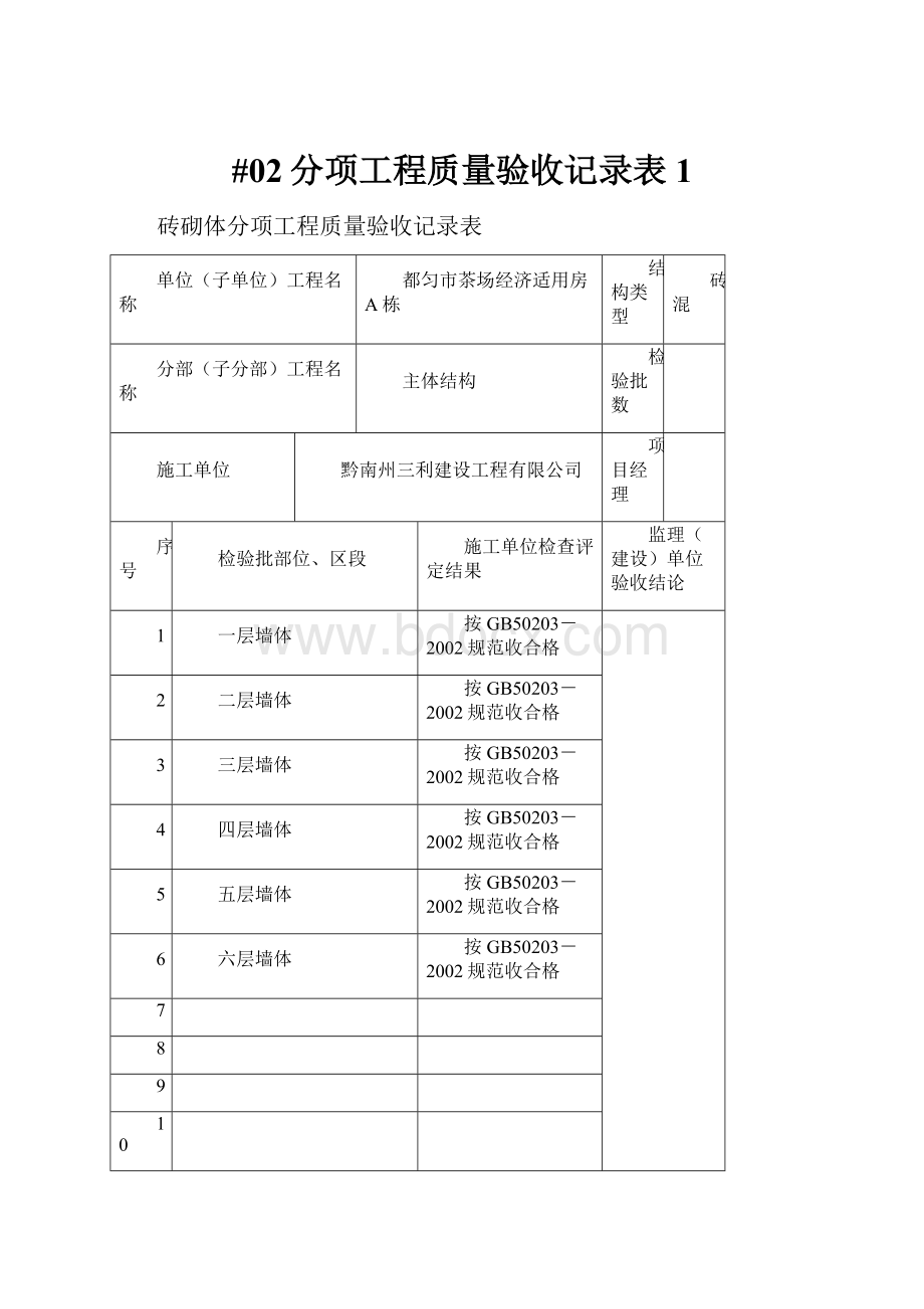 #02分项工程质量验收记录表1.docx_第1页