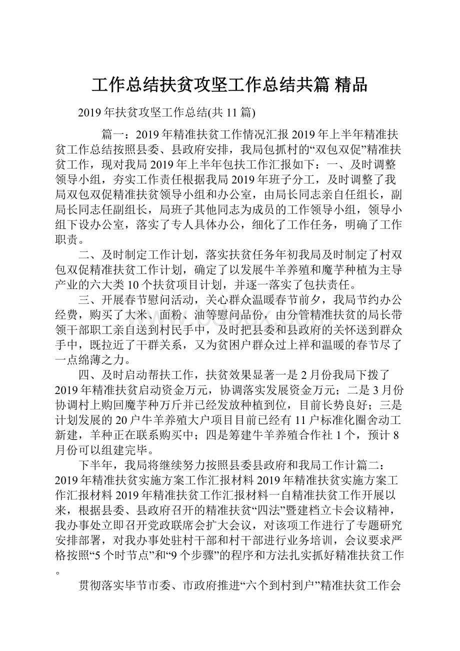 工作总结扶贫攻坚工作总结共篇 精品文档格式.docx_第1页