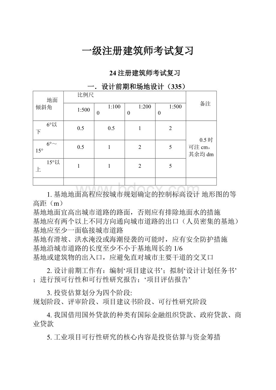 一级注册建筑师考试复习.docx_第1页