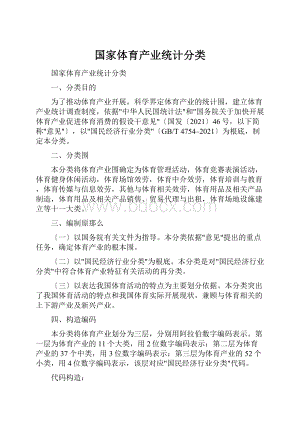 国家体育产业统计分类Word文档格式.docx