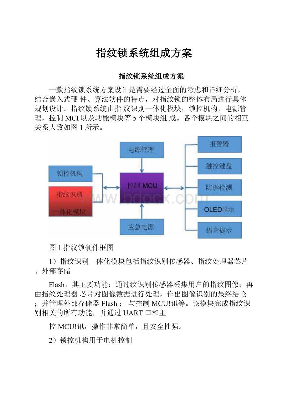 指纹锁系统组成方案.docx_第1页