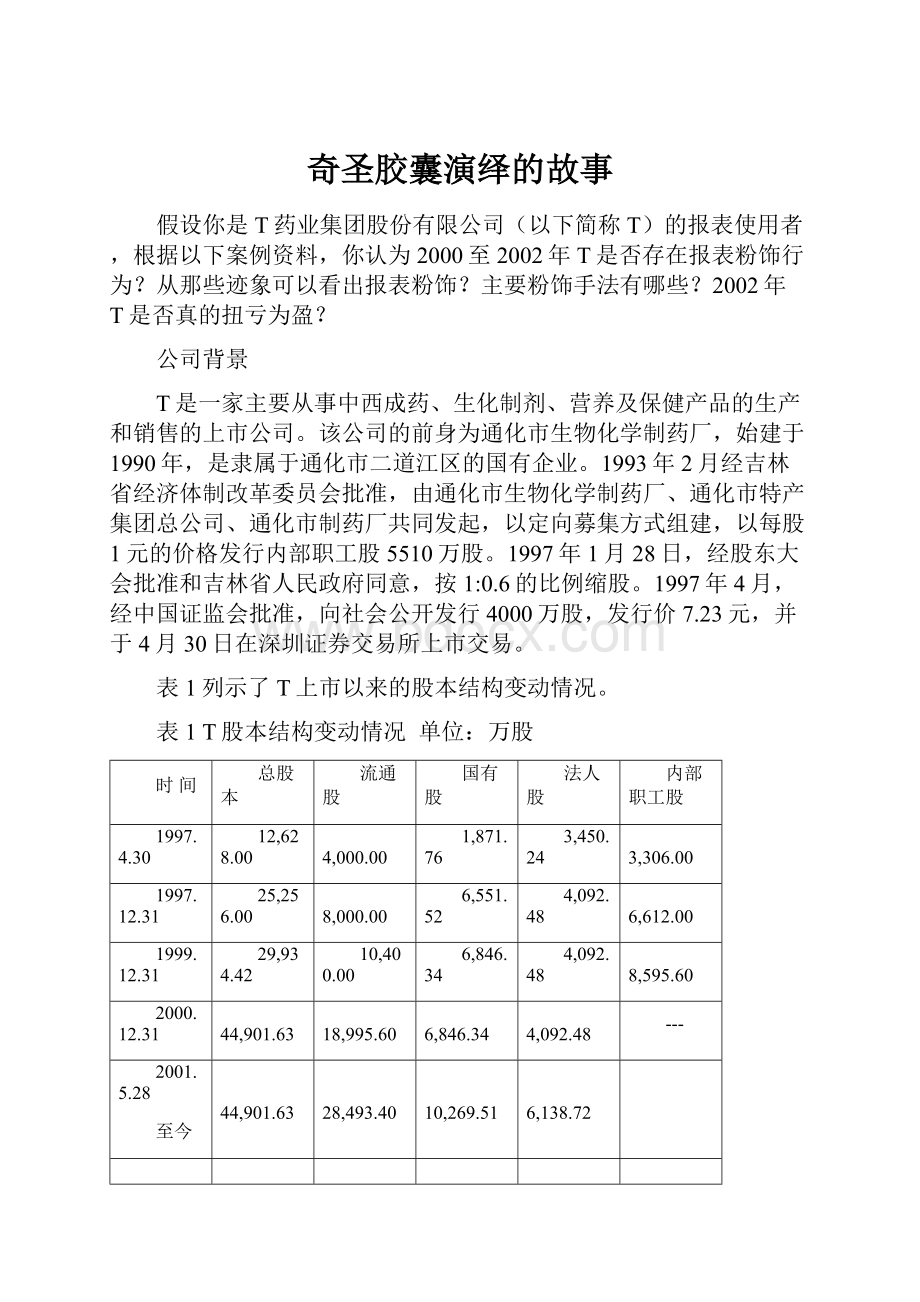 奇圣胶囊演绎的故事.docx_第1页