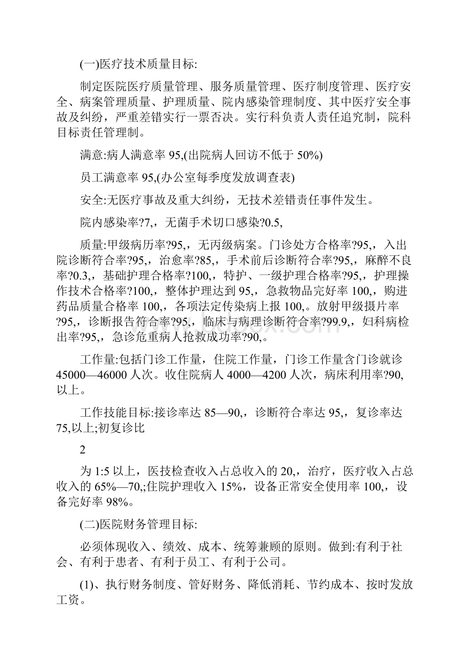 某民营医院目标责任管理实施方案Word格式.docx_第3页