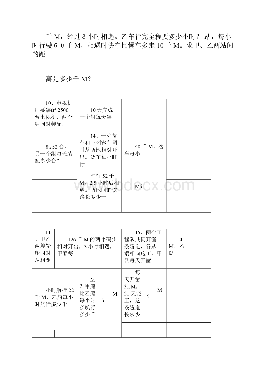 小学数学相遇问题应用题专项练习题有答案.docx_第3页