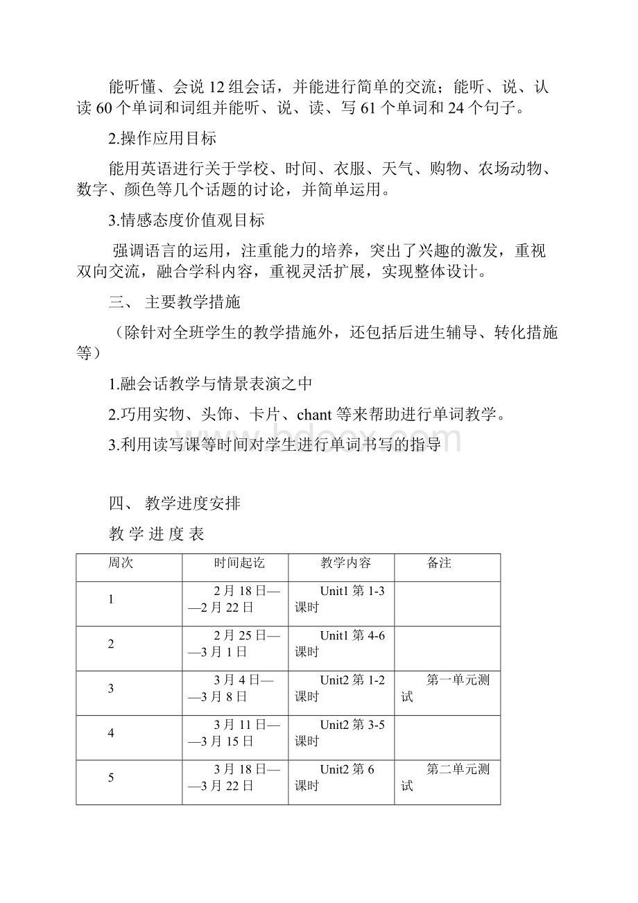 新审定人教版小学英语四年级下册教案文档格式.docx_第2页