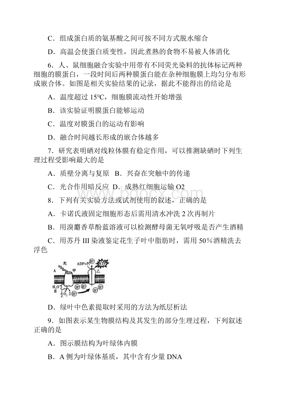 山东省9所高中届高三第一次调研考试各科生物.docx_第3页