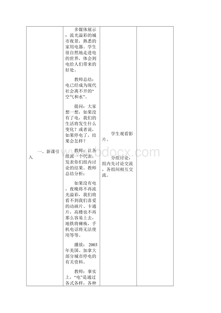 新教科版物理九年级下册全册教案表格24页.docx_第2页