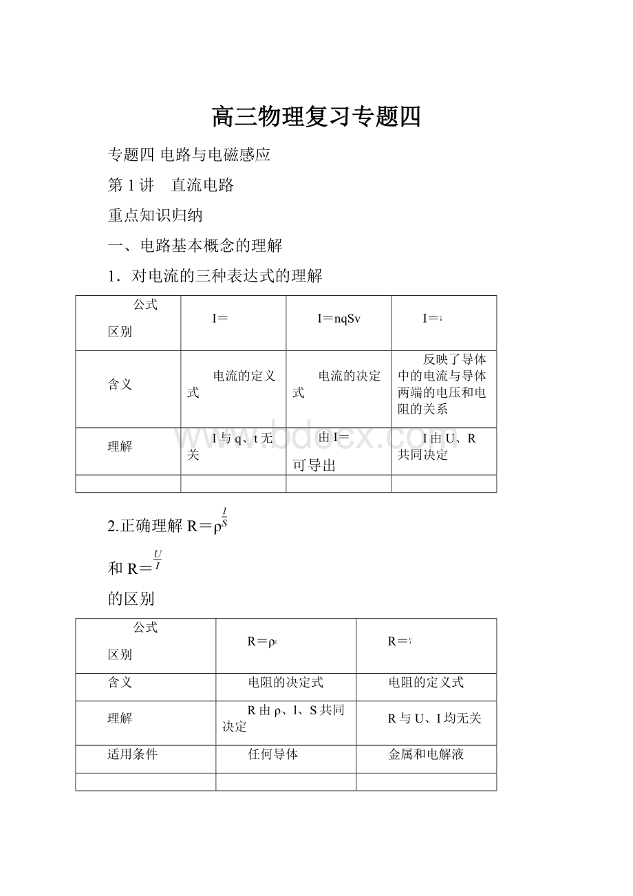 高三物理复习专题四.docx