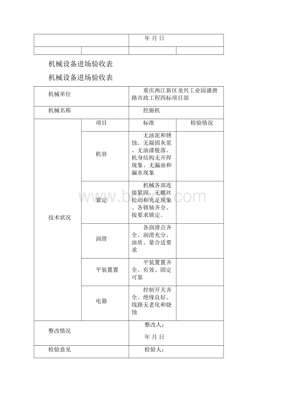 机械设备进场验收表之欧阳生创编Word下载.docx_第2页