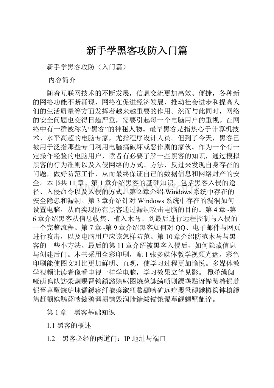 新手学黑客攻防入门篇.docx