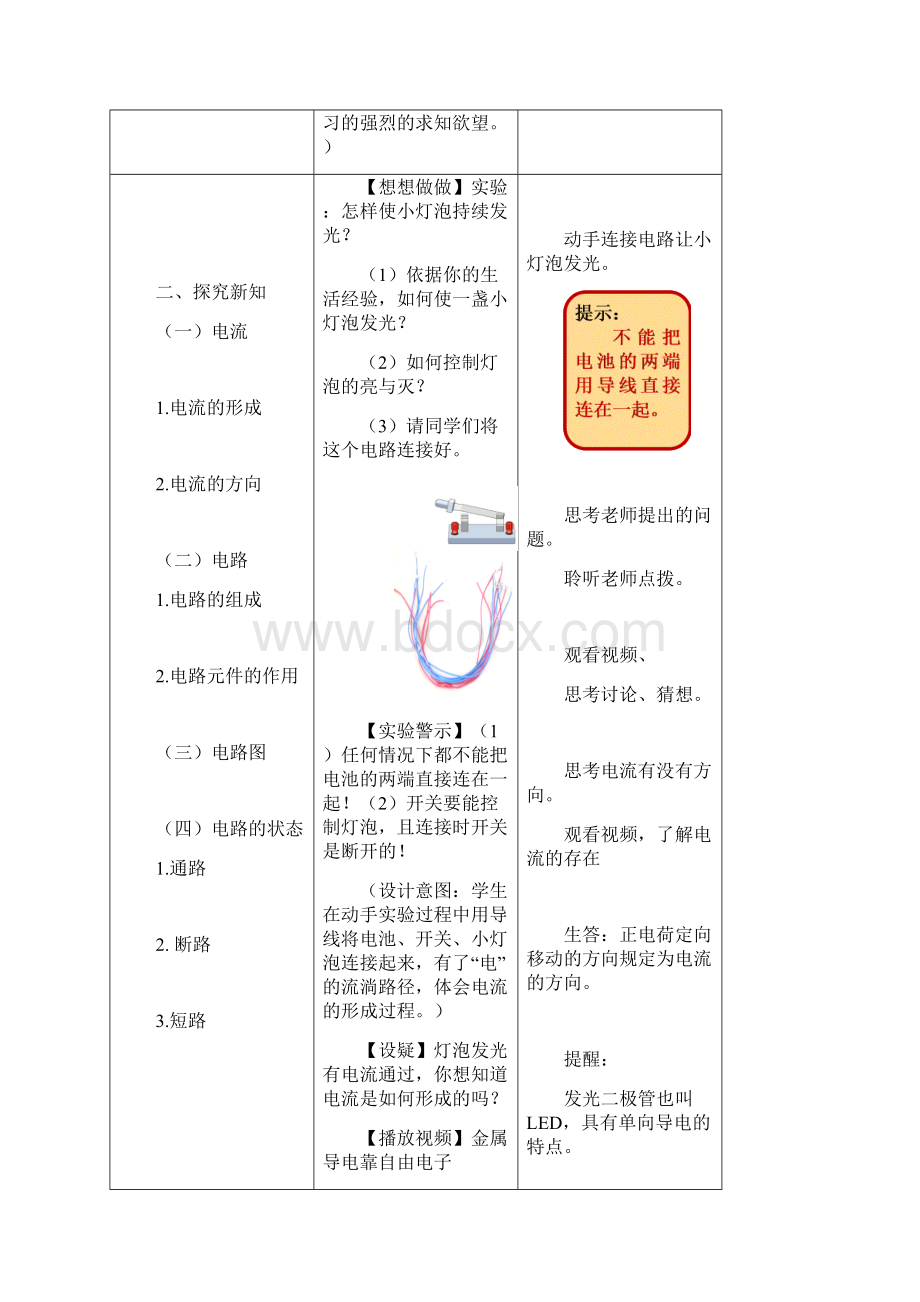 教案设计一152 电流和电路Word格式文档下载.docx_第3页