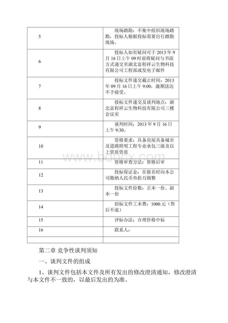 工程谈判文件 园区亮化工程竞争性谈判文件Word下载.docx_第2页