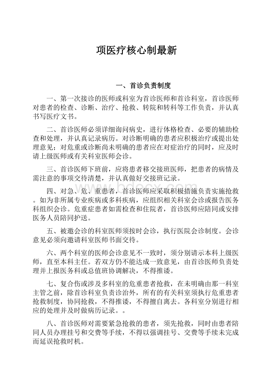 项医疗核心制最新.docx_第1页