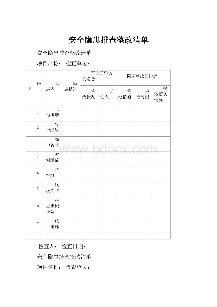 安全隐患排查整改清单.docx